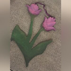 Purple and Green Tulip door hanger